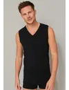 Schiesser 2-Pack mouwloos shirts V-hals  - 95/5  - Biologisch katoen ondershirts zonder mouwen - Diepe hals - Schiesser ondergoed heren