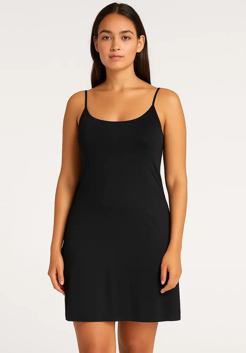 Avet gladde onderjurk spaghetti bandjes - 79190 - wit -zwart - huidskleur