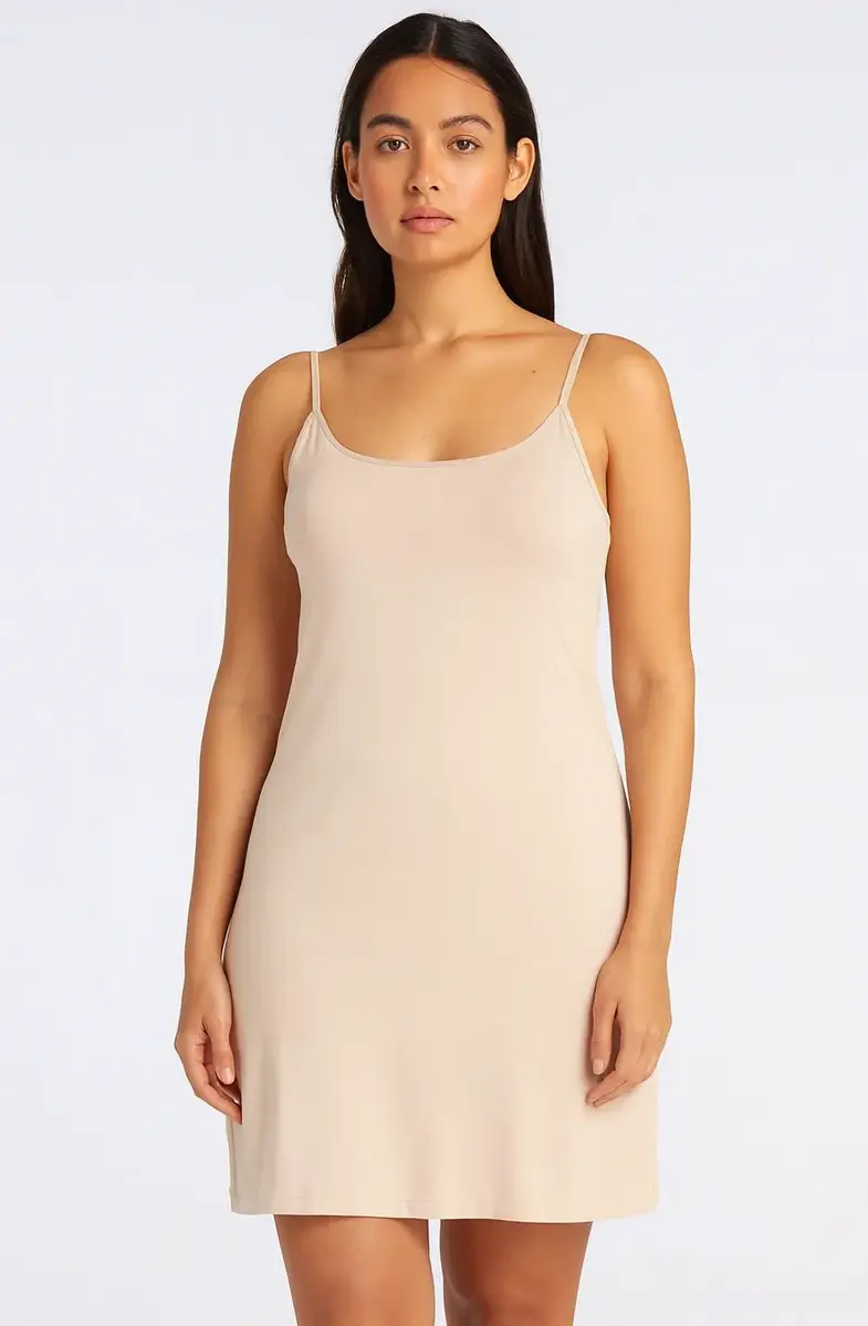 Avet gladde onderjurk spaghetti bandjes - 79190 - wit -zwart - huidskleur