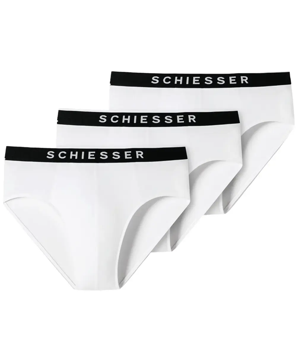 Schiesser ondergoed 3-pack heren Rio slip 95/5 - Biologisch katoenen heren ondergoed met elastische band