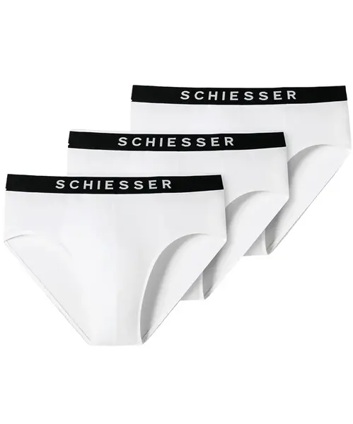 Schiesser ondergoed 3-pack heren Rio slip 95/5 - Biologisch katoenen heren ondergoed met elastische band