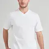 Schiesser 2-pack heren American T-Shirts  v-hals - Wijde heren ondershirts - Stevige katoenen kwaliteit - 100% katoen wit
