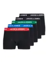 Jack & Jones 5-pack jongens boxershorts - Electric Blue - Zwarte jonges onderbroeken katoen