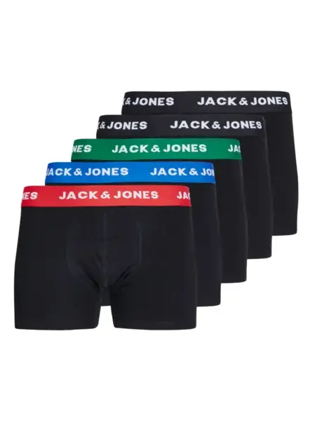 Jack & Jones 5-pack jongens boxershorts - Electric Blue - Zwarte jonges onderbroeken katoen
