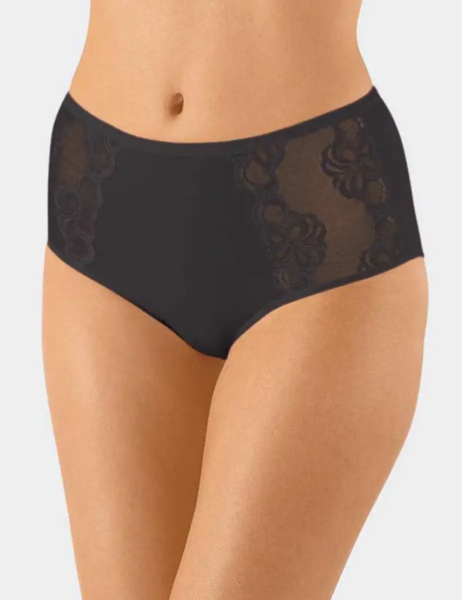 Nina von C dames maxi-taille slip kant - Hoge kanten dames slip - Elastisch katoenen onderbroek Nina von C dames maxi-taille slip kant - Hoge kanten dames slip - Elastisch katoenen onderbroek