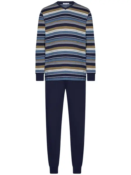 Pastunette Heren katoenen pyjama met lange mouwen - Navy Nights Pastunette Heren katoenen pyjama met lange mouwen - Navy Nights