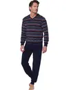 Pastunette Heren badstof pyjama met lange mouwen - Navy Nights