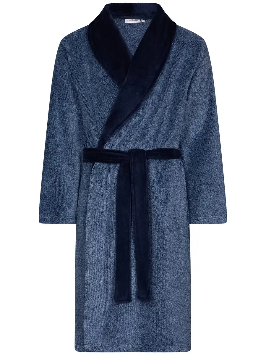 Pastunette heren fleece badjas - Donkerblauwe warme badjas mannen - 115 CM Pastunette heren fleece badjas - Donkerblauwe warme badjas mannen - 115 CM