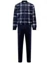 Pastunette heren Huispak Flanel Fleece - Donkerblauw - Ruit - warm heren pyjamapak 2-delig