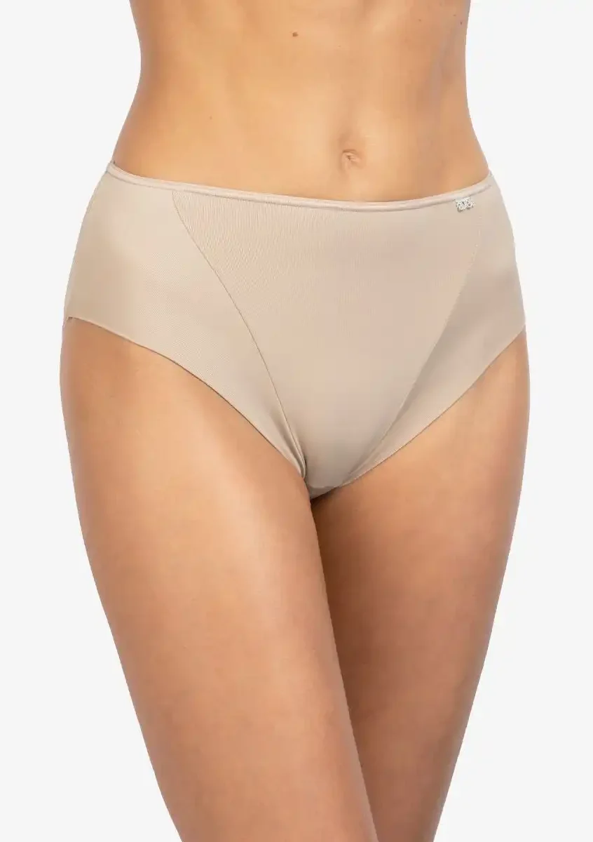 Avet Dames heup slip 3244 - Microfiber - Dames onderbroek - ondergoed - badstof kruisje - S - Huidkleur | Dames slip - Onderbroek - Ondergoed