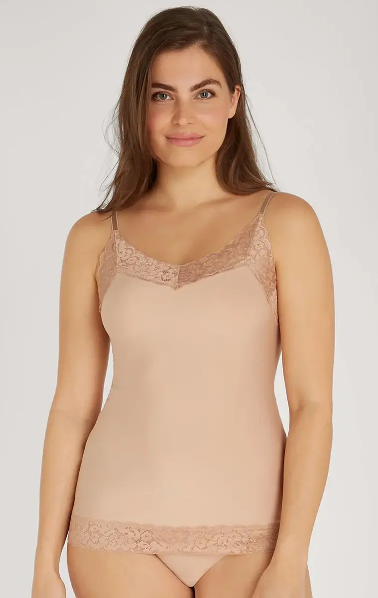 Ten Cate 31912 Secrets dames hemd kant - Spaghetti bandjes - Kanten Naadloos dames hemd microfiber - lingerie top Ten Cate 31912 Secrets dames hemd kant - Spaghetti bandjes - Kanten Naadloos dames hemd microfiber - lingerie top