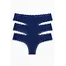 J&C dames string / hipster 3-pack kant 1610/1604 - Kanten ondergoed - Kanten ondergoed - Microfiber - Donkerblauw