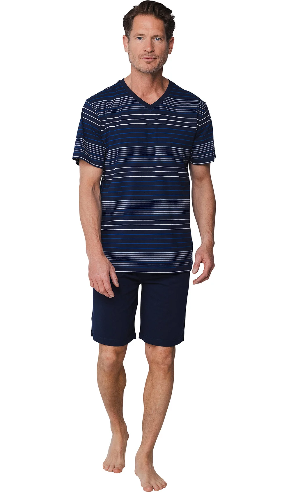 Pastunette heren shortama - Donkerblauw gestreept