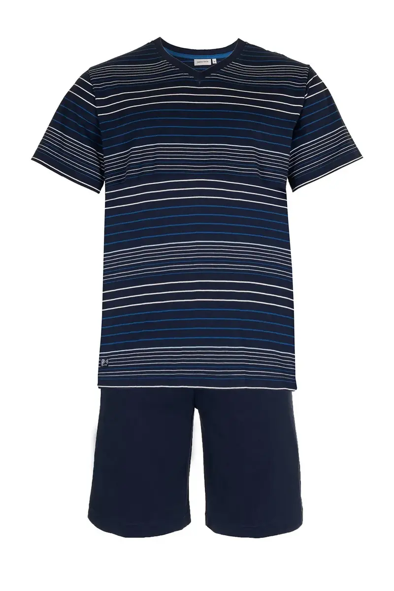 Pastunette heren shortama - Donkerblauw gestreept