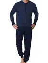 Pastunette Heren Pyjama katoen met knoopsluiting - Donkerblauw