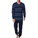 Pastunette katoenen Heren pyjama - V-hals - Donkerblauw - Donkerblauw