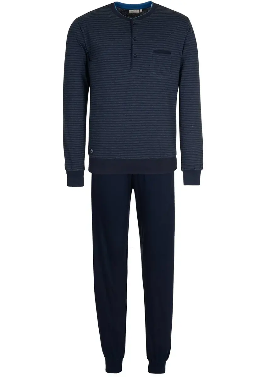 Pastunette tricot heren pyjama - Donkerblauw