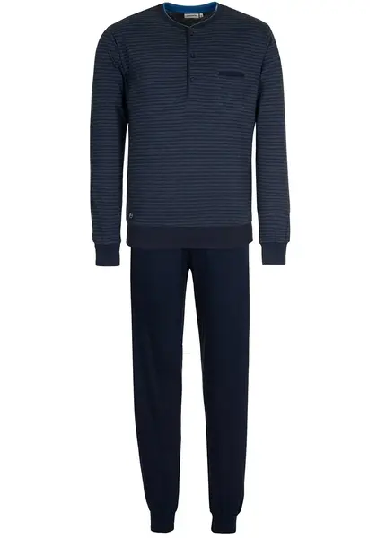 Pastunette tricot heren pyjama - Donkerblauw