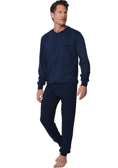 Pastunette tricot heren pyjama - Donkerblauw Pastunette tricot heren pyjama - Donkerblauw