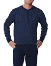 Pastunette Heren katoenen pyjama met lange mouwen - Donkerblauw