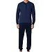 Pastunette Heren katoenen pyjama met lange mouwen - Donkerblauw - Donkerblauw