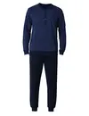 Pastunette Heren katoenen pyjama met lange mouwen - Donkerblauw