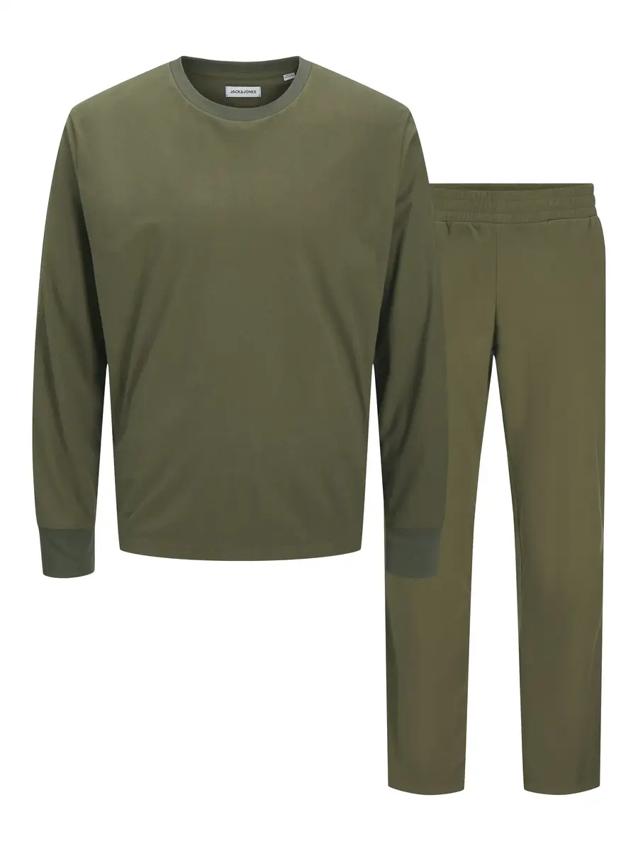 Jack & Jones huispak heren - Loungeset heren - Mannen pyjamapak met lange mouwen