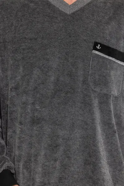 Outfitter velours heren pyjama - Anchor - Warme winter pyjama