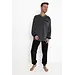 Outfitter velours heren pyjama - Anchor - Warme winter pyjama - Antracite