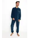Outfitter velours heren pyjama - Anchor - Warme winter pyjama