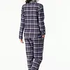 Schiesser dames pyjama flanel - Select Premium - Katoenen doorknoop pyjama lange mouwen