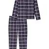 Schiesser dames pyjama flanel - Select Premium - Katoenen doorknoop pyjama lange mouwen