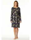 Schiesser Dames Nachthemd lange mouw - Flower - Modal dames nachtjapon - Luxe nachtkleding dames