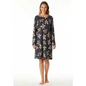Schiesser Dames Nachthemd lange mouw - Flower - Modal dames nachtjapon - Luxe nachtkleding dames Schiesser Dames Nachthemd lange mouw - Flower - Modal dames nachtjapon - Luxe nachtkleding dames