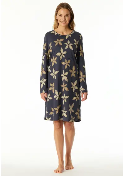 Schiesser Dames Nachthemd lange mouw Flower - Modal Schiesser Dames Nachthemd lange mouw Flower - Modal