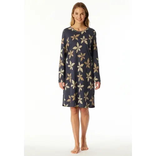 Schiesser Dames Nachthemd lange mouw Flower - Modal Schiesser Dames Nachthemd lange mouw Flower - Modal