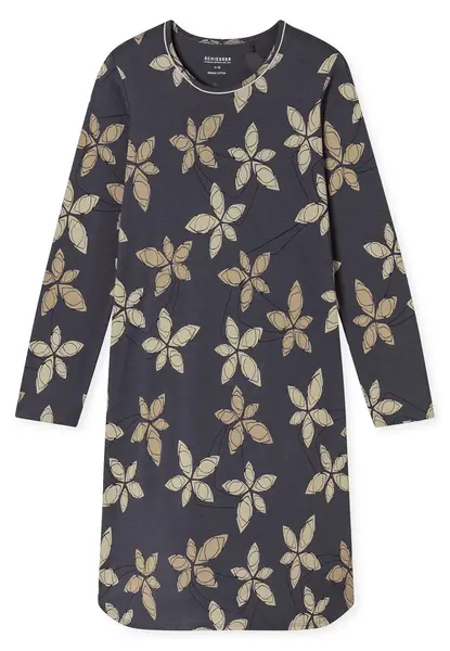 Schiesser Dames Nachthemd lange mouw - Flower - Modal dames nachtjapon - Luxe nachtkleding dames Schiesser Dames Nachthemd lange mouw - Flower - Modal dames nachtjapon - Luxe nachtkleding dames