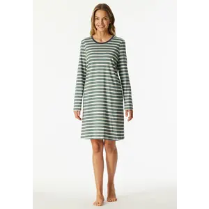 Schiesser Dames Nachthemd lange mouw Casual - katoenen dames nachtjapon - Luxe nachtkleding dames