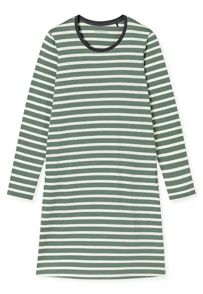 Schiesser Dames Nachthemd lange mouw Casual - katoenen dames nachtjapon - Luxe nachtkleding dames