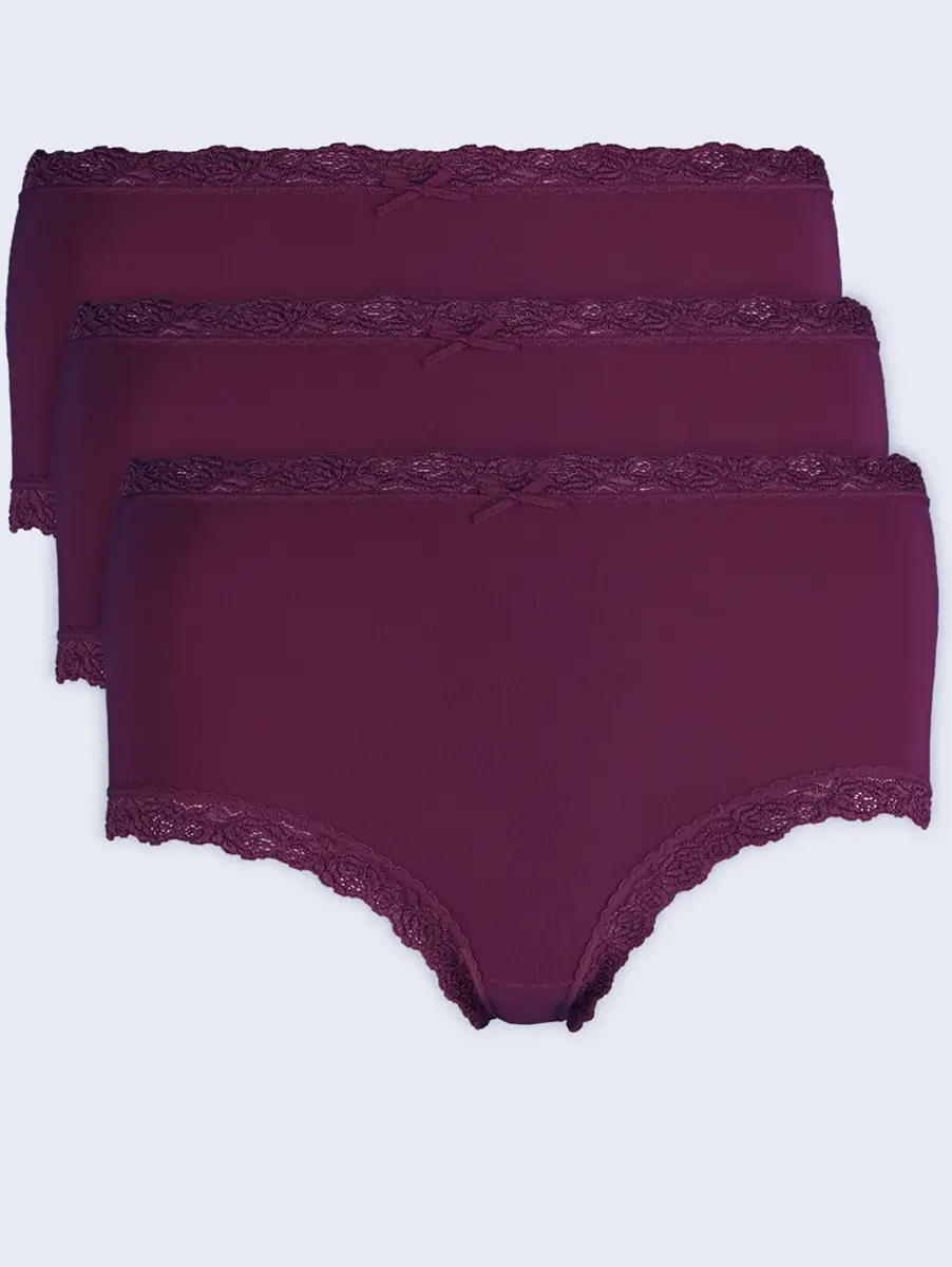 Nina von C 3-pack dames Taille slips - Kanten modal dames onderbroek - Katoenen kruisje Nina von C 3-pack dames Taille slips - Kanten modal dames onderbroek - Katoenen kruisje