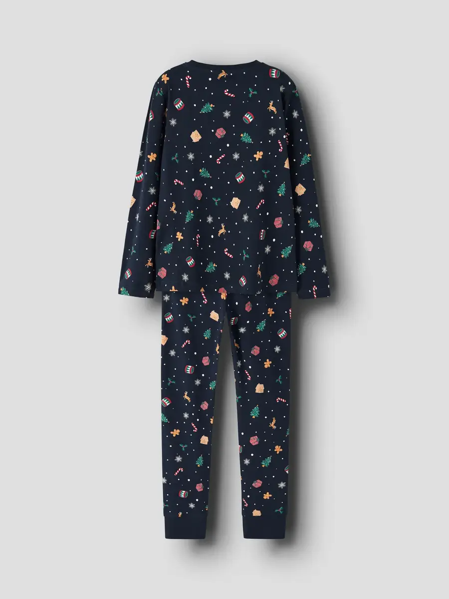 Name it kinder pyjama - Christmas - katoen - Grijze katoenen pyjama voor jongens en meisjes