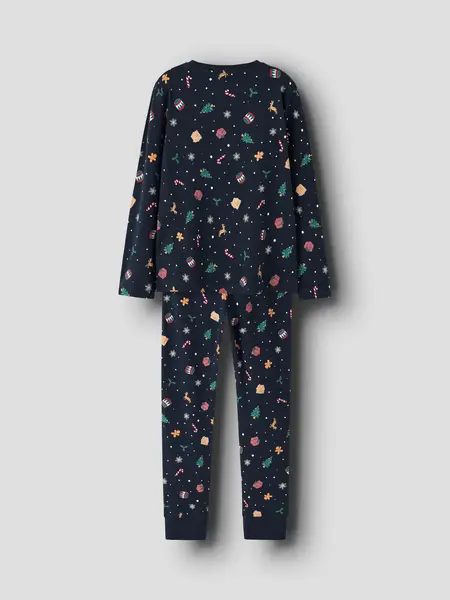 Name it kinder pyjama - Christmas - katoen - Grijze katoenen pyjama voor jongens en meisjes