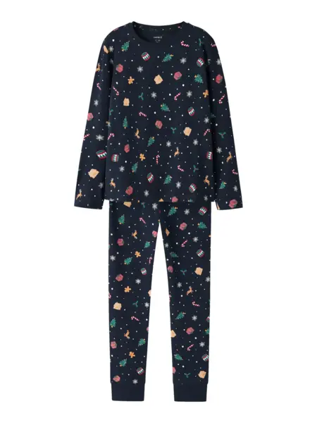 Name it kinder pyjama - Christmas - katoen - Grijze katoenen pyjama voor jongens en meisjes