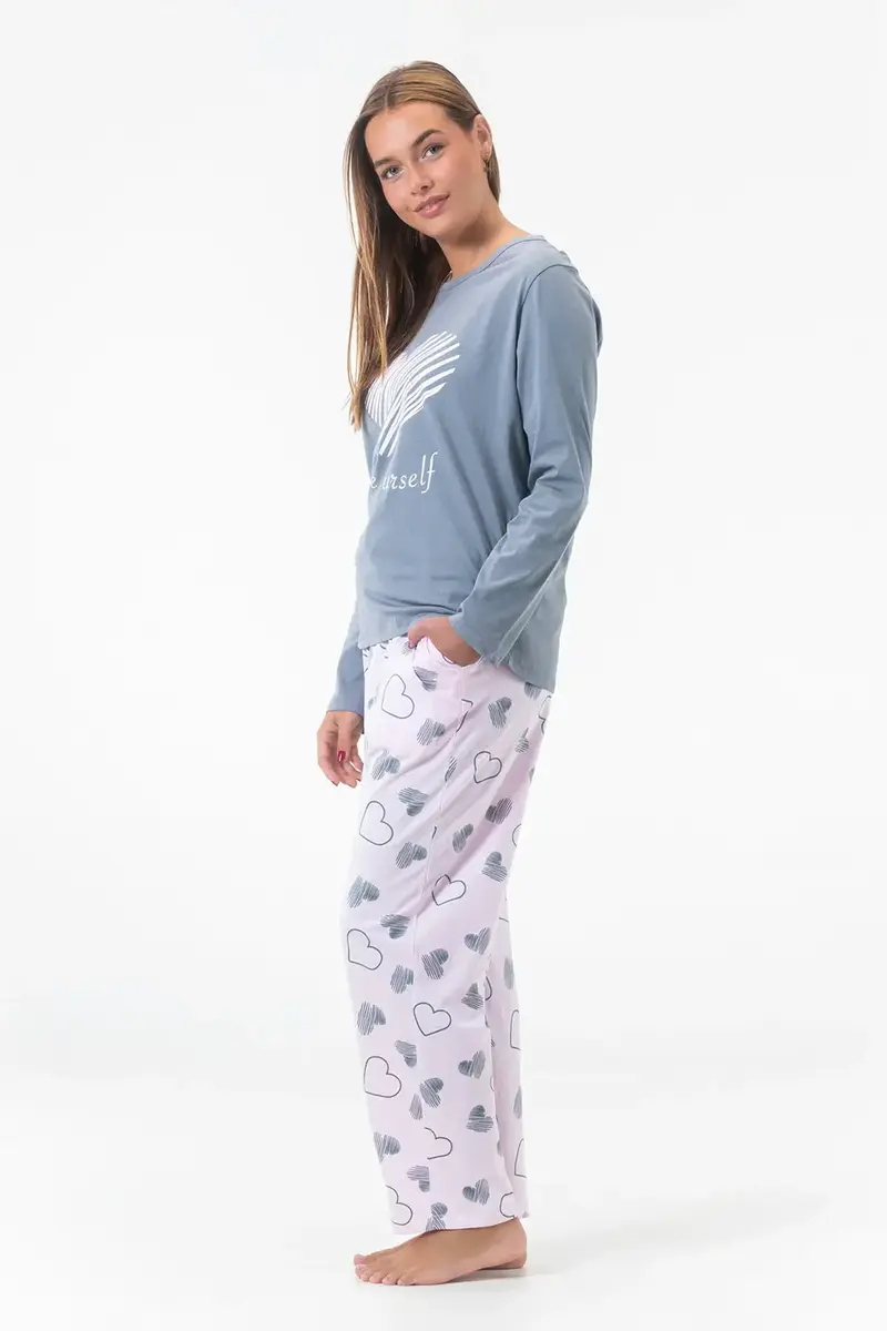 Gaubert dames pyjama -  katoen - Love Yourself - katoenen dames nachtkleding goedkoop