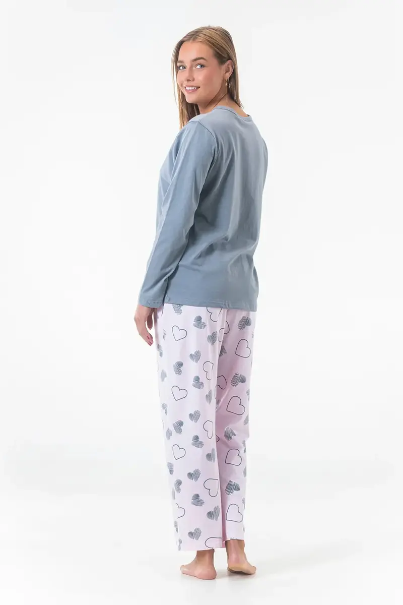 Gaubert dames pyjama -  katoen - Love Yourself - katoenen dames nachtkleding goedkoop