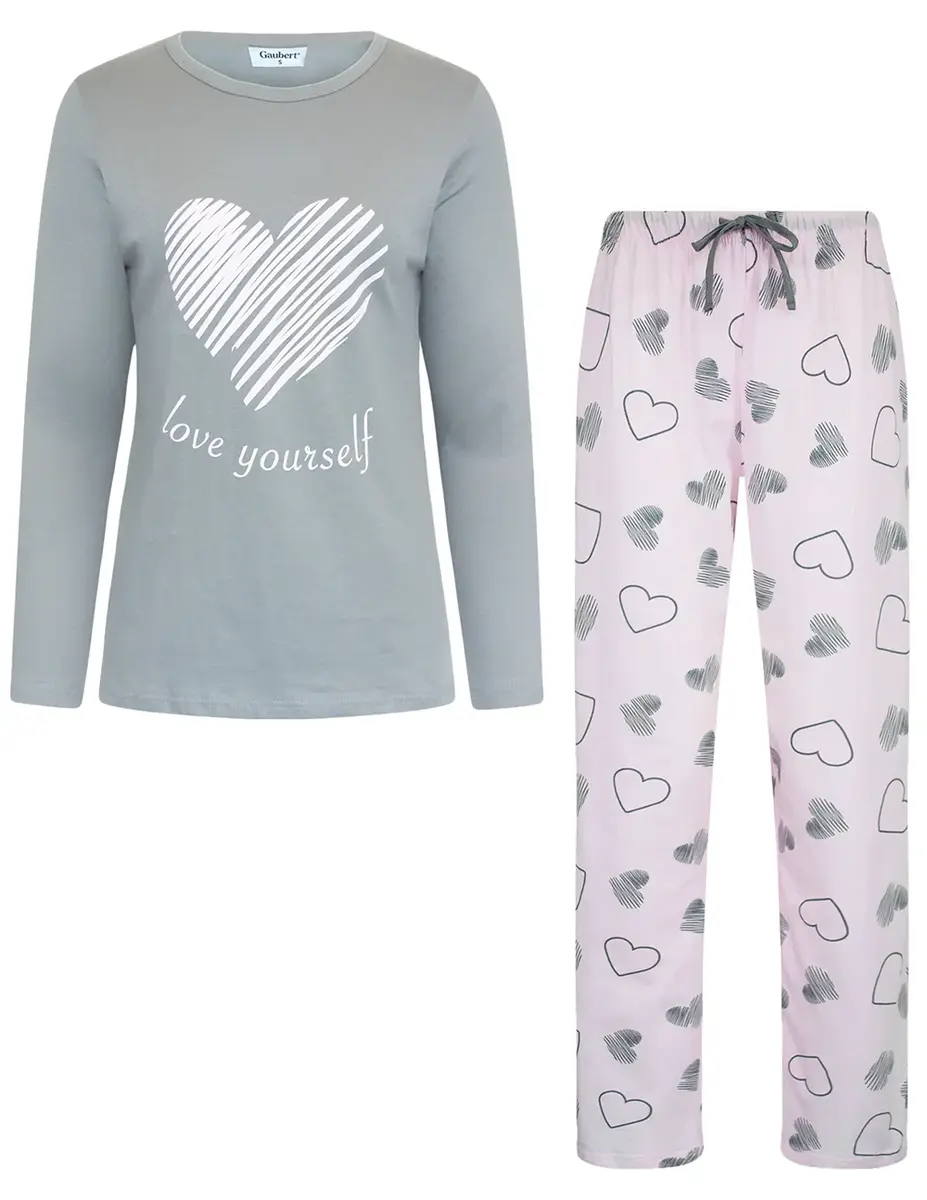 Gaubert dames pyjama -  katoen - Love Yourself - katoenen dames nachtkleding goedkoop