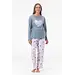 Gaubert dames pyjama -  katoen - Love Yourself - katoenen dames nachtkleding goedkoop - Grijs