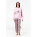 Gaubert dames pyjama -  katoen - Love Yourself - katoenen dames nachtkleding goedkoop - Roze
