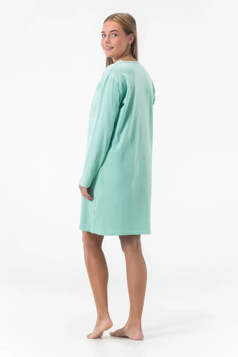 Gaubert dames nachthemd lange mouw - Katoen  - Goedkope dames nachtkleding