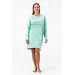 Gaubert dames nachthemd lange mouw - Katoen  - Goedkope dames nachtkleding - Groen